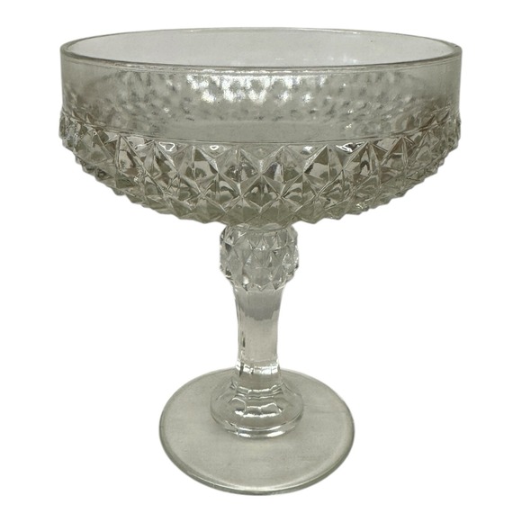 Indiana Glass Other - Indiana Glass Diamond Point Tall Footed Pedestal Candy Dish